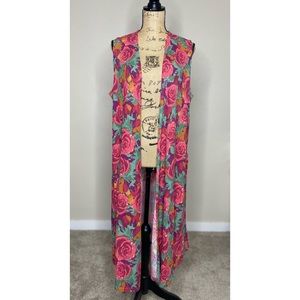 LulaRoe Floral Joy Vest Size Large